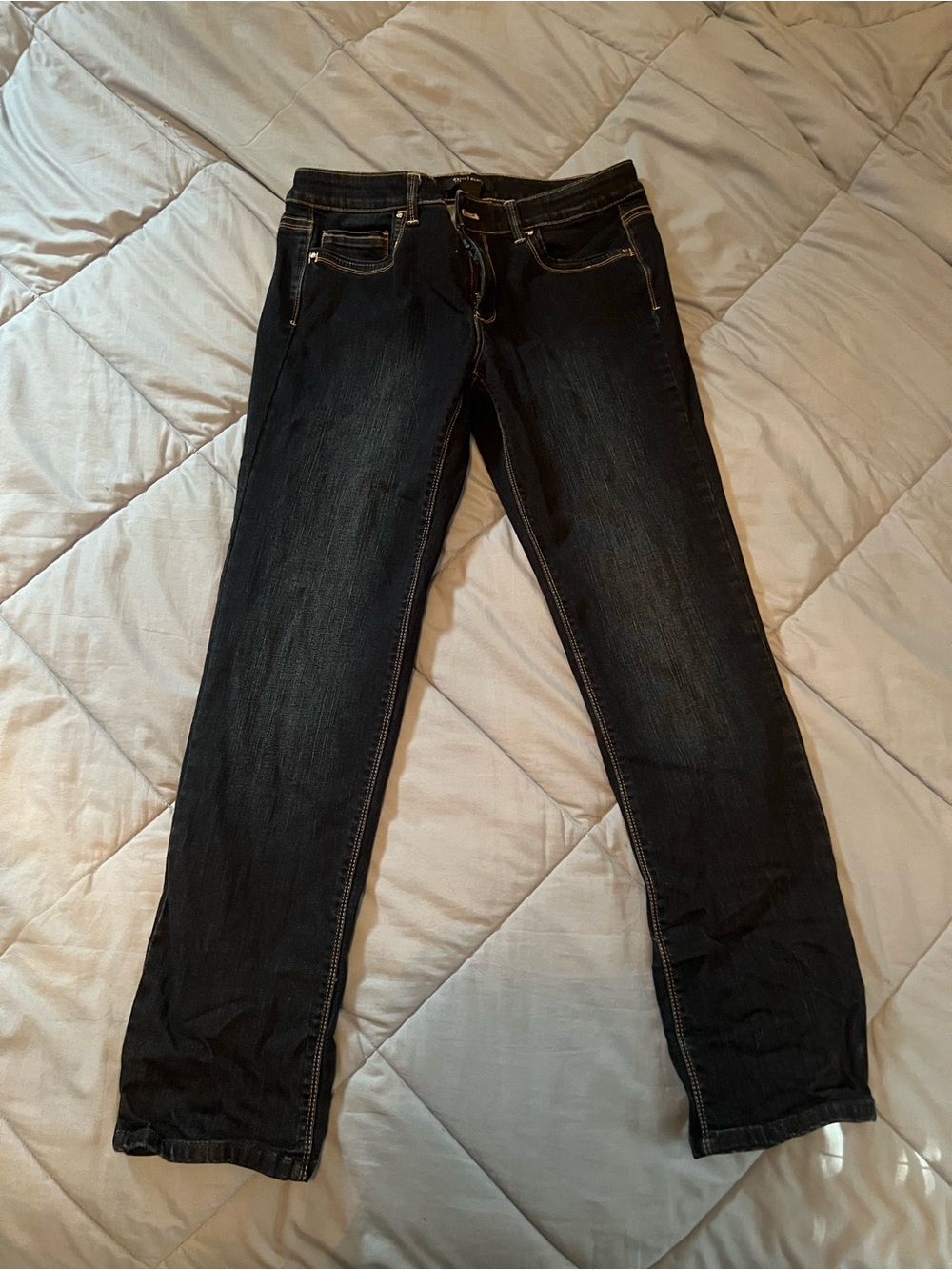 White House Black Market Straight-Leg Black Denim Jeans - Picture 3 of 5